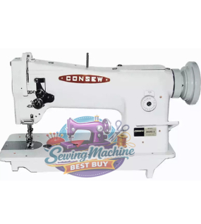 Consew 206RB-5 Triple Feed Heavy Duty Single Needle Drop Feed Lockstitch​ Upholstery Industrial Sewing Machine With Table and Servo Motor