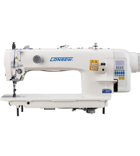 Consew 2206RB-14-7-DD-1 Single Needle Direct Drive Compound Walking Foot Sewing Machine with Complete Tabling