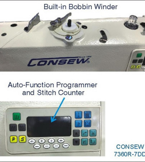 Consew 7360R-7DD Sewing Machine with Assembled Table and Motor