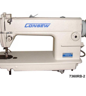 Consew 7360RB-2 Single Needle Lockstitch Sewing Machines with Assembled Table and Servo Motor