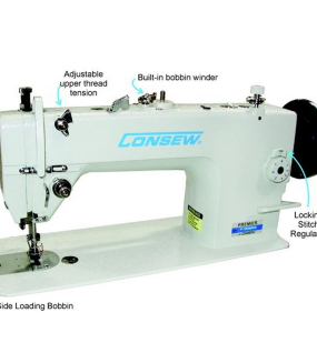 Consew Premier 1206RB Lockstitch Machine with Assembled Table and Servo Motor